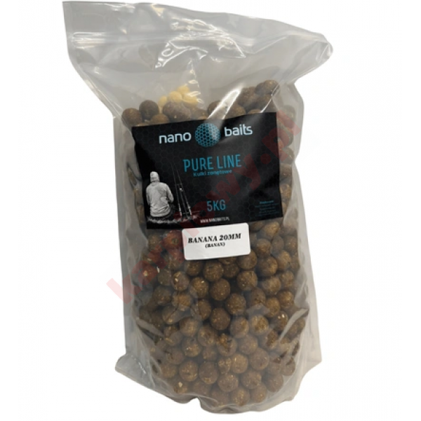 Kulki zanętowe - Pure Line - Banana - 5kg + 5szt. pop-up GRATIS