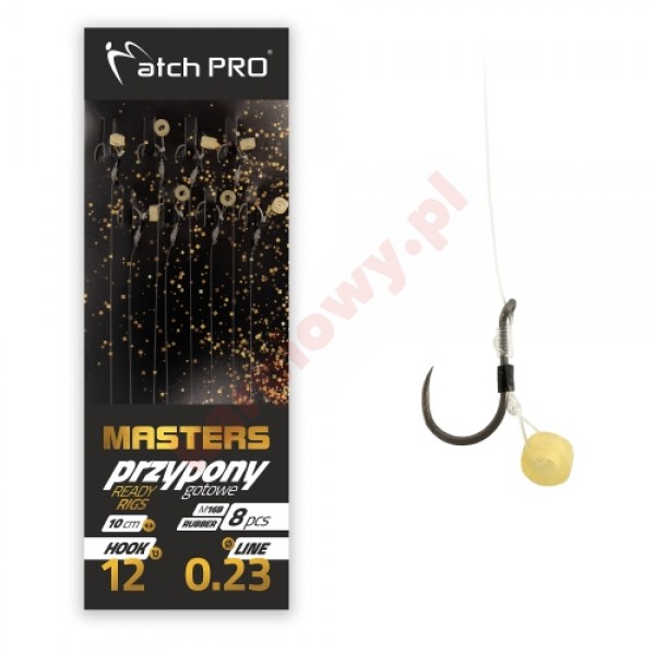  Przypony METHOD FEEDER MASTERS RUBBER M16B Barbless 8szt nr.12 /0,23mm