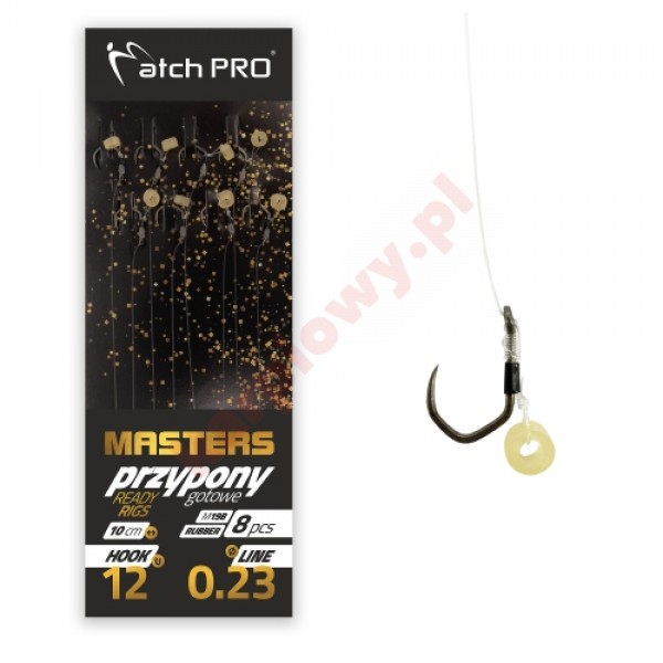 Przypony  MASTERS RUBBER M19B Barbless 8szt  nr,6/0,25