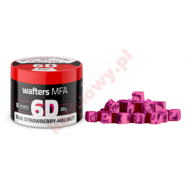 6D WAFTERS MFA DUO STRAWBERRY-HALIBUT 8x8mm 20g