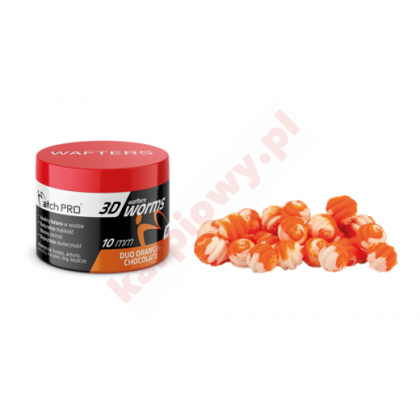  3D WORMS WAFTERS DUO ORANGE-CHOCOLATE 10mm 20g