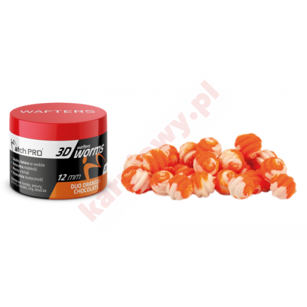 NOWOŚĆ 3D WORMS WAFTERS DUO ORANGE-CHOCOLATE 12mm 20g 