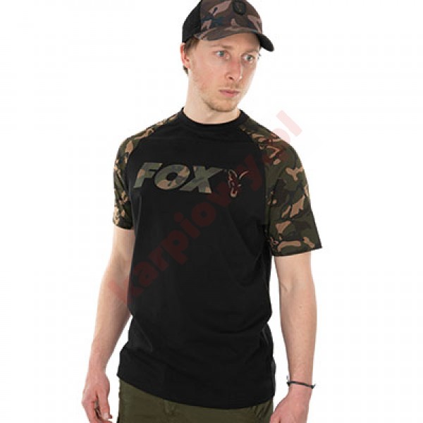 Koszulka Raglan T-Shirt Black/Camo XL