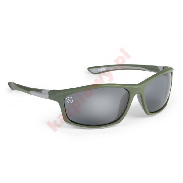 Okulary - sunglasses collection green & silver / grey lens 