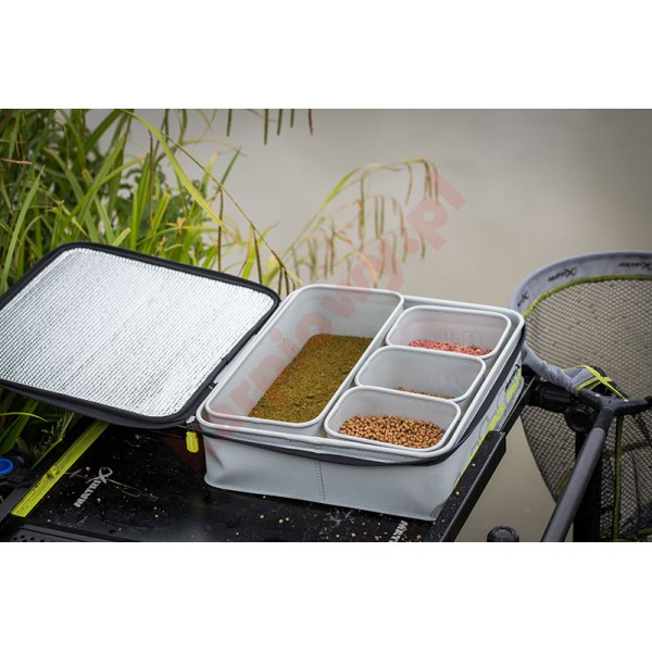 Pudełko - EVA bait cool tray light grey inc. 4 tubs Pudełko - EVA bait cool tray light grey inc. 4 tubs