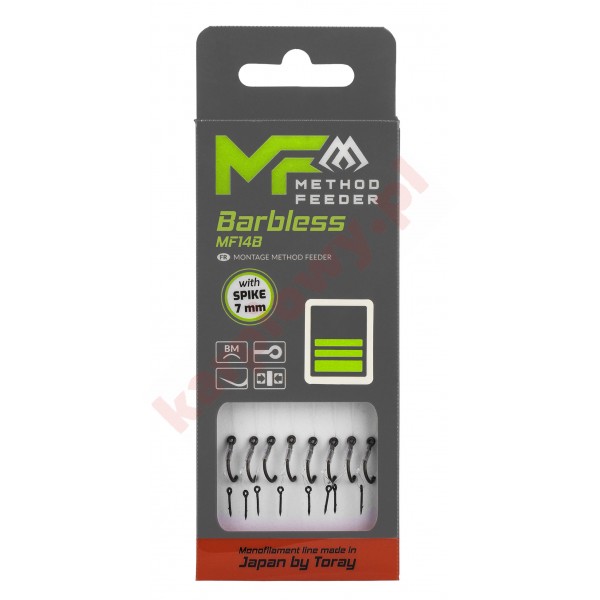 PRZYPON MF - MF14 Z IGŁĄ - hak bez zadziora nr 6 / żyłka: 0.25mm/10cm - op.8szt.