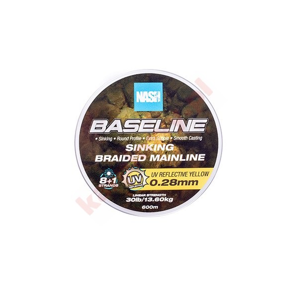 Plecionka Baseline Siking Braid UV Yellow 30lb 0,28mm 600m
