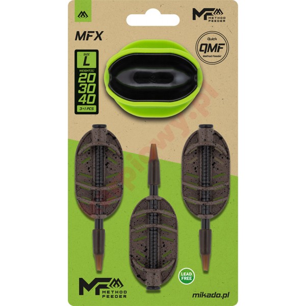 KOSZYCZEK - METHOD FEEDER MFX - Q.M.F. rozm.L - KOMPLET - 20+30+40g + FOREMKA - op.1kpl.