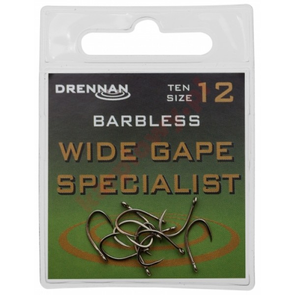 Haczyki Wide Gape Specjalist Barbless Haczyki Drennan 10szt. nr.10