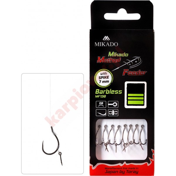 Przypon MF - Z IGŁĄ - hak bez zadziora nr 10 / żyłka: 0.20mm/10cm - op.8szt.