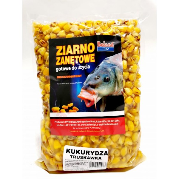 Ziarna zanętowe gotowe do użycia - kukurydza - truskawka 1kg