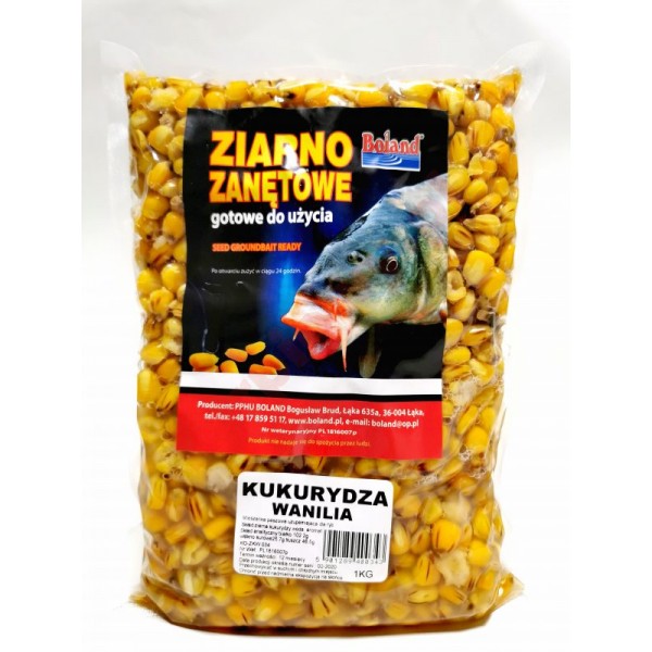 Ziarna zanętowe gotowe do użycia - kukurydza - wanilia 1kg