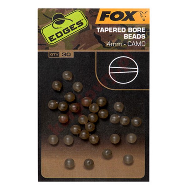 Koraliki - edges tapered bore bead 4mm camo
