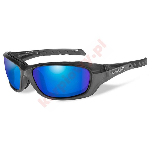  Okulary Gravity Blue Mirror Black Crystal Frame