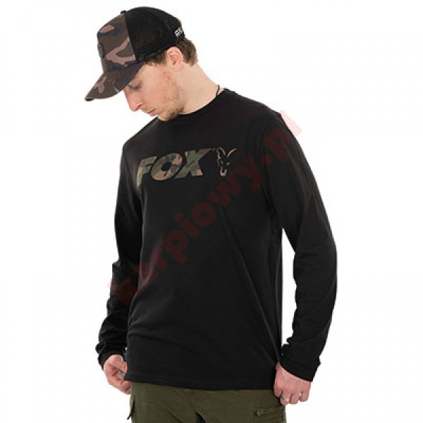 Koszulka Long Sleeve Black/Camo T-Shirt L