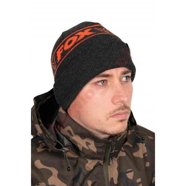 Czapka Beanie Black Orange