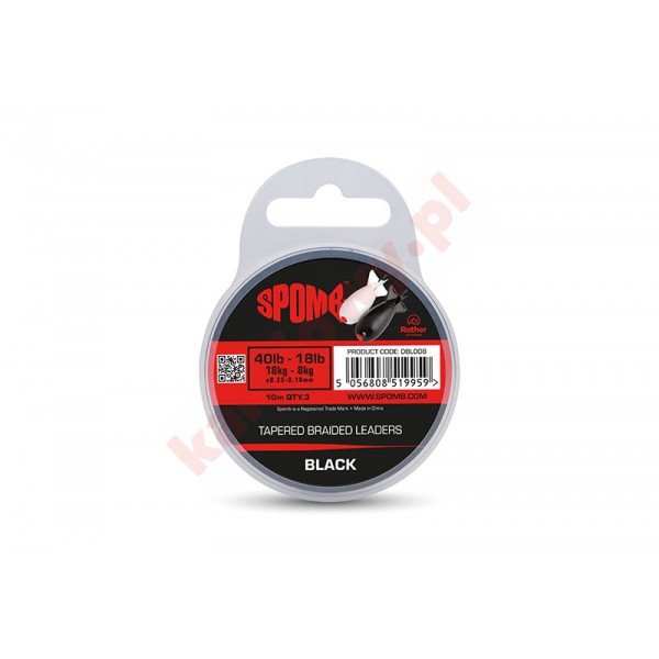 PLECIONKA TAPD LEADERS BLACK 40lb-18lb