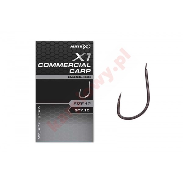 Haczyki X1 - Commercial Carp Hooks 12 Barbless