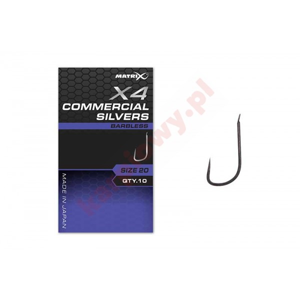 Haczyki X4 - Commercial Silvers Hooks 16 Barbless