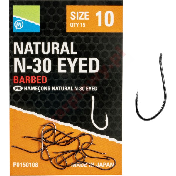 Haczyki Preston Natural N-30 Eyed - roz.10