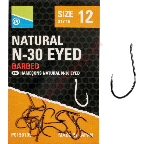 Haczyki Preston Natural N-30 Eyed - roz.12