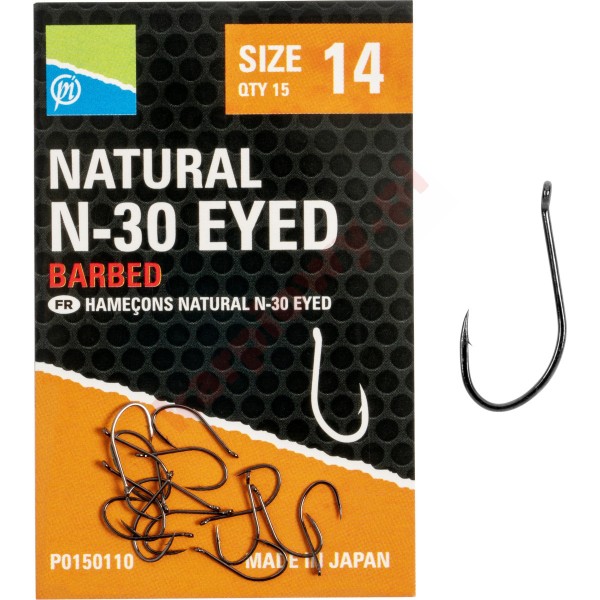 Haczyki Preston Natural N-30 Eyed - roz.14