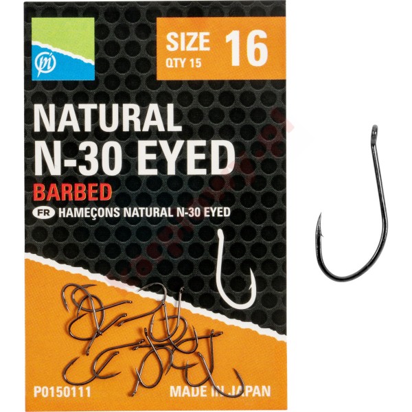 Haczyki Preston Natural N-30 Eyed - roz.16