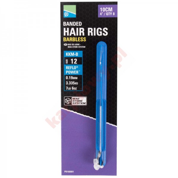 Przypony KKM-B Mag Store Hair Rigs - 4" / BANDED / roz.12