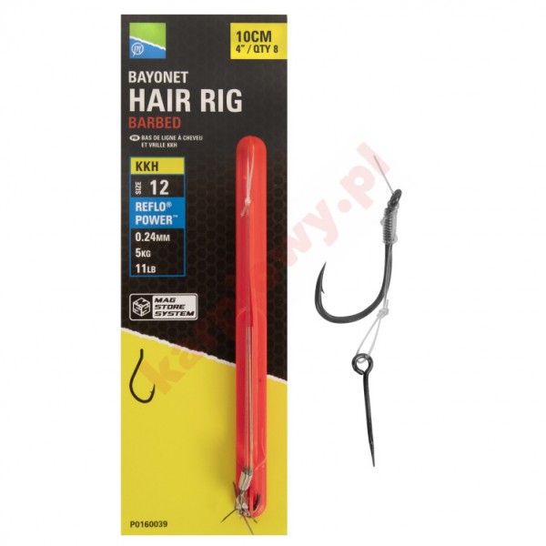 Przypony KKH Mag Store Hair Rigs - 4" / BAYONET / roz.12