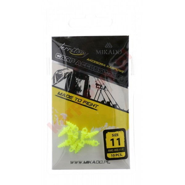 Wkręt do kulek plastikowy 11 mm - żółty / 10 szt.