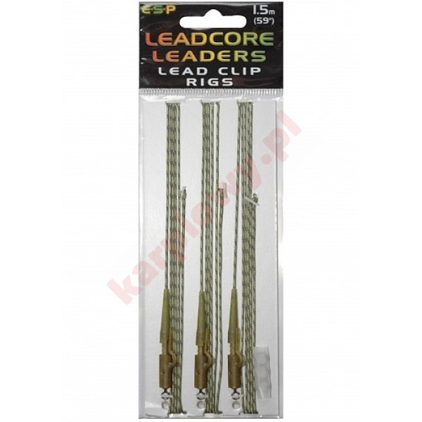 Zestaw końcowy - lead clip rigs zielony 1m 3szt