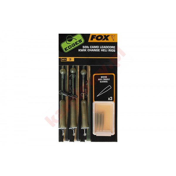Gotowe przypony - camo leadcore kwik change heli rigs 50lb