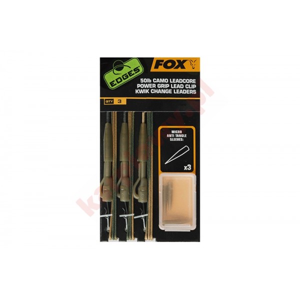 Gotowe przypony - Camo Leadcore Power Grip Lead Clip Kwik Change Leaders  50lb