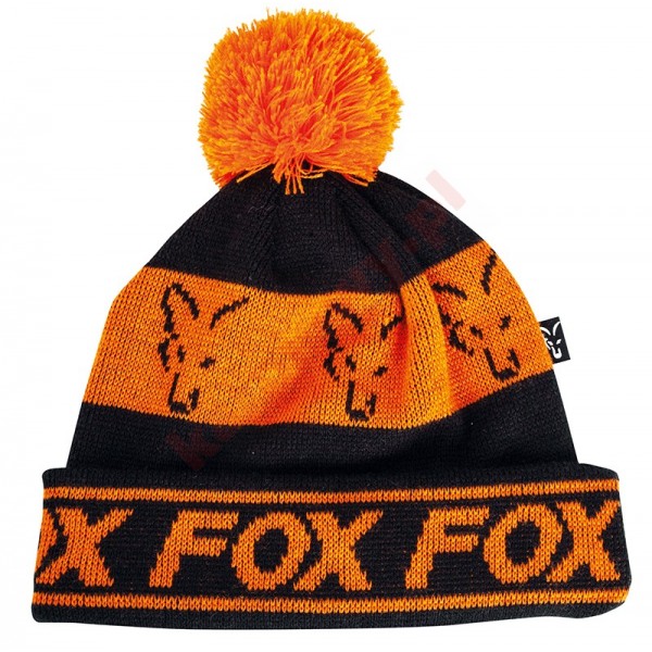 Czapka black/orange - lined bobble hat Czapka black/orange - lined bobble hat