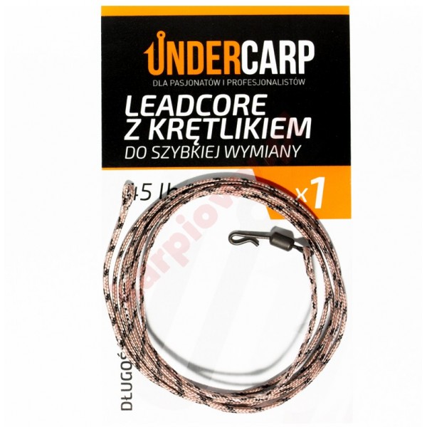 Leadcore z krętlikiem do szybkiej wymiany 45 lbs / 100 cm brązowy 1szt