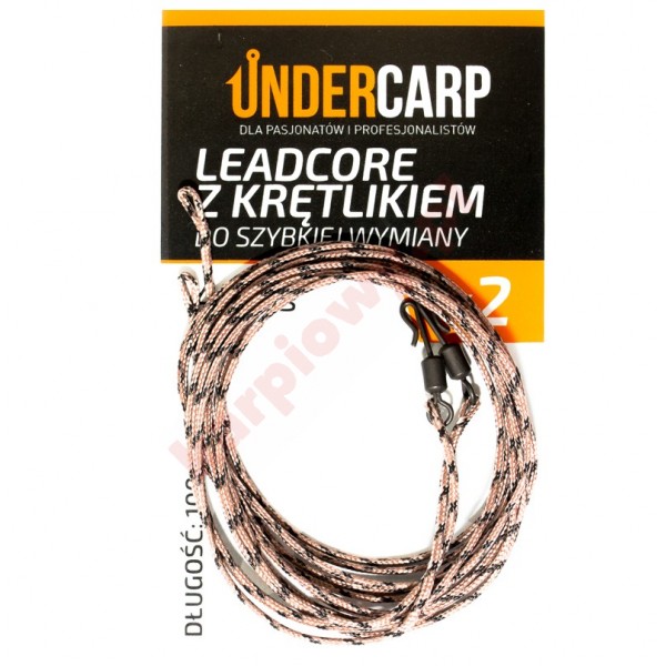 Leadcore z krętlikiem do szybkiej wymiany 45 lbs / 100 cm brązowy 2szt