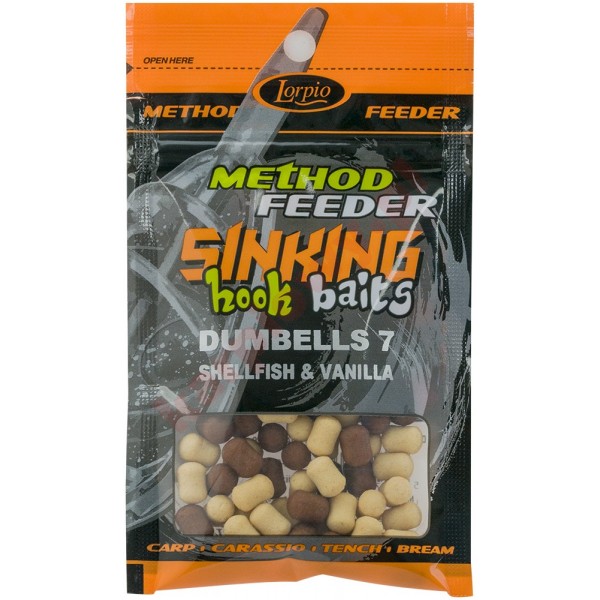 Kulki sinking hook baits dumbells shellfish & vanilla 7x10 / 20g	