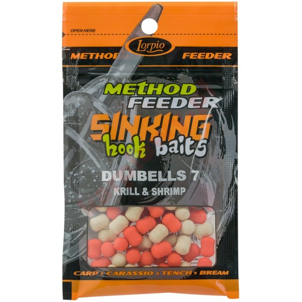 Kulki sinking hook baits dumbells krill & shrimp 7x10 / 20g	