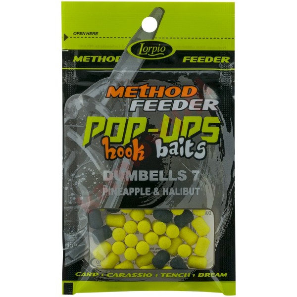 Kulki pop-ups hook baits dumbells pineapple & halibut 7x10 / 15g