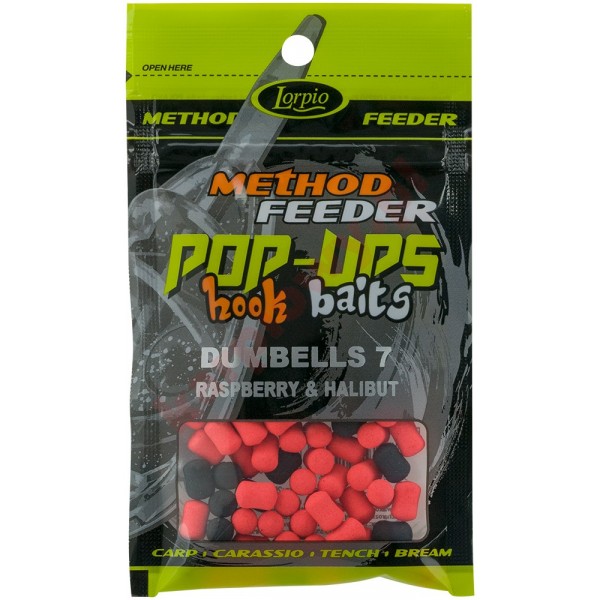 Kulki pop-ups hook baits dumbells raspberry & halibut  7x10 / 15g