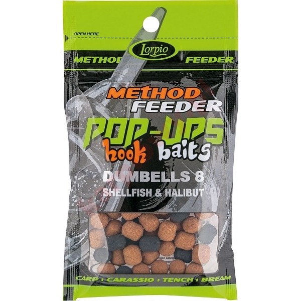 Kulki pop-ups hook baits dumbells shellfish & halibut 8x10 / 15g	