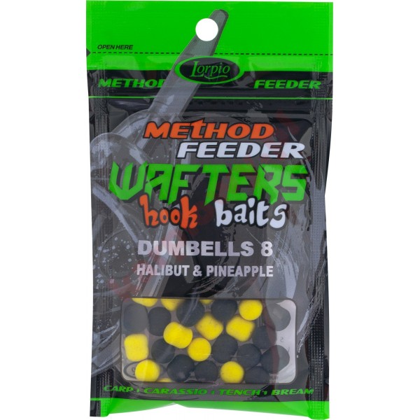Kulki wafters hook baits dumbells halibut & pineapple 8x10 / 15g	