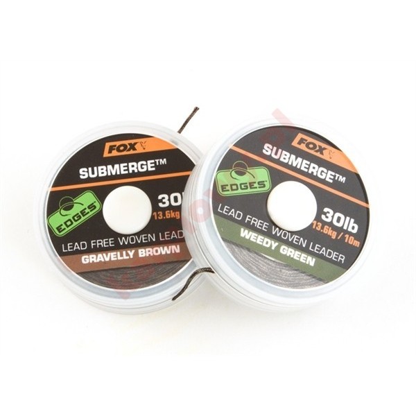 Edges Submerge Lead Free Woven Leader Leader 30lb 10m Weedy Green