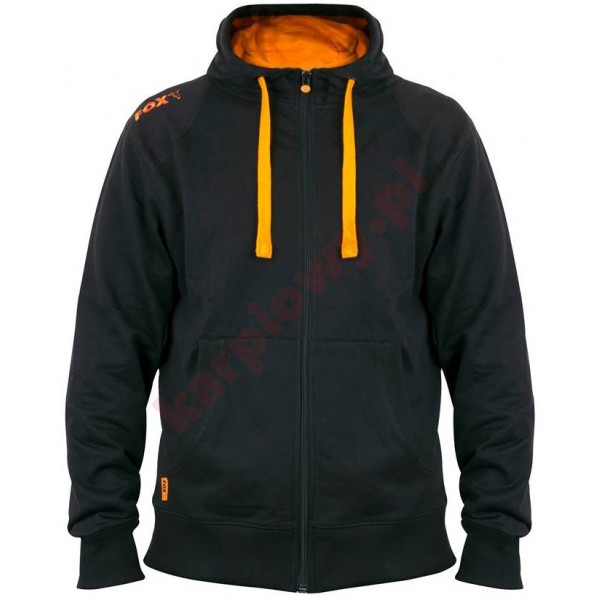 Black & Orange Lightweight Zipped Hoody - Medium