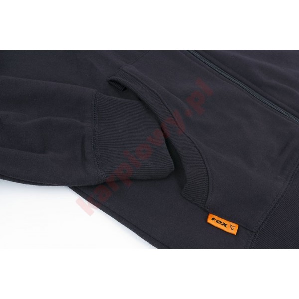 Black & Orange Lightweight Zipped Hoody - Large