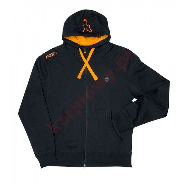 Black & Orange Lightweight Zipped Hoody - Large