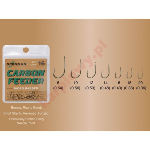 Haczyki - carbone feeder nr 12 / 10szt 