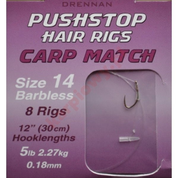 Gotowe przypony - pushstop h'rig carp match nr8