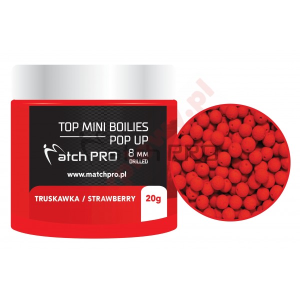Kulki top boilies pop up strawberry 8mm 20g