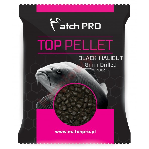 Pellet black halibut drilled 8mm 700g